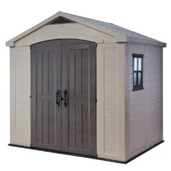 Keter Factor Outdoor Apex Garden Storage Shed 8 X 6 Feet - Beige