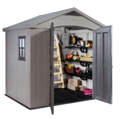 Keter Factor Outdoor Apex Garden Storage Shed 8 X 6 Feet - Beige -Growhaus Zone 002 1400 2
