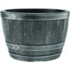 Blenheim Black Oak & Pewter Effect Half Barrel Planter - 40cm -Growhaus Zone 2407031