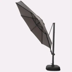 Kettler 3.5m Free Arm Parasol With LEDs And Wireless Speaker In Grey -Growhaus Zone 3 5m free arm parasol Grey 1 1400