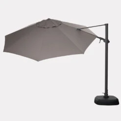 Kettler 3.5m Free Arm Parasol With LEDs And Wireless Speaker In Grey -Growhaus Zone 3 5m free arm parasol Grey 3 1400