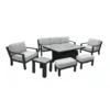 Hartman Apollo Adjustable Lounge Set In Carbon/Pewter