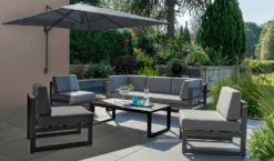 Kettler 2.5m Wall Mounted 2.5m Square Grey Frame / Taupe Canopy