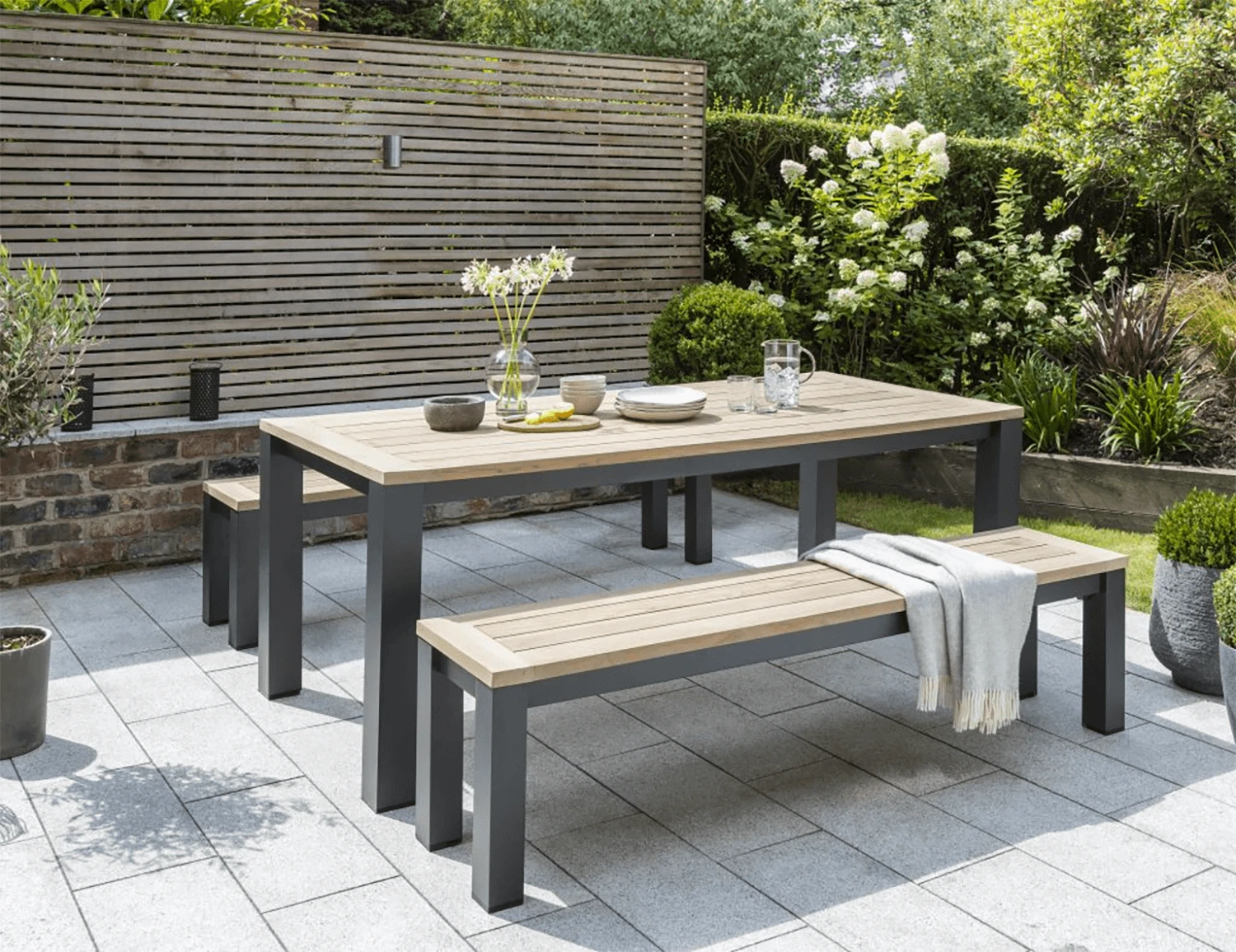 Kettler Elba Dining Table And Benches Set 3 Kettler Elba Dining Table And Benches Set