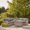 Kettler Palma Grande Fire Pit Corner Sofa Set In White Wash / Taupe