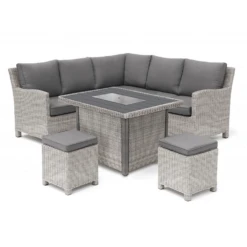 Kettler Palma Mini Corner Fire Pit Set In White Wash / Taupe -Growhaus Zone L Kettler Palma mini corner fite pit white wash studio