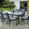 Hartman Vienna 8 Seat Rectangular Dining Set In Xerix / Slate