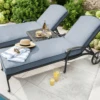 Hartman Amalfi Lounger Duet Set In Antique Grey / Platinum 1 Hartman Amalfi Lounger Duet Set In Antique Grey / Platinum -Growhaus Zone L amalfi lounger duet antique grey
