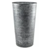 Ribbed Galvanised Vase