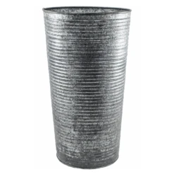 Ribbed Galvanised Vase