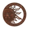 Round Rustic Bronzed Sun Wall Plaque With Embossed Detail 51cm- New This Season!