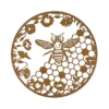 Rusty Metal Honeycomb Bee Wall Hanging Plaque - 60cm Diameter -Growhaus Zone L rustic metal bee wall hanging 60cm