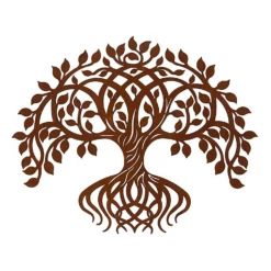 Rustic Twisting Tree Wall Art Plaque Screen 65cm