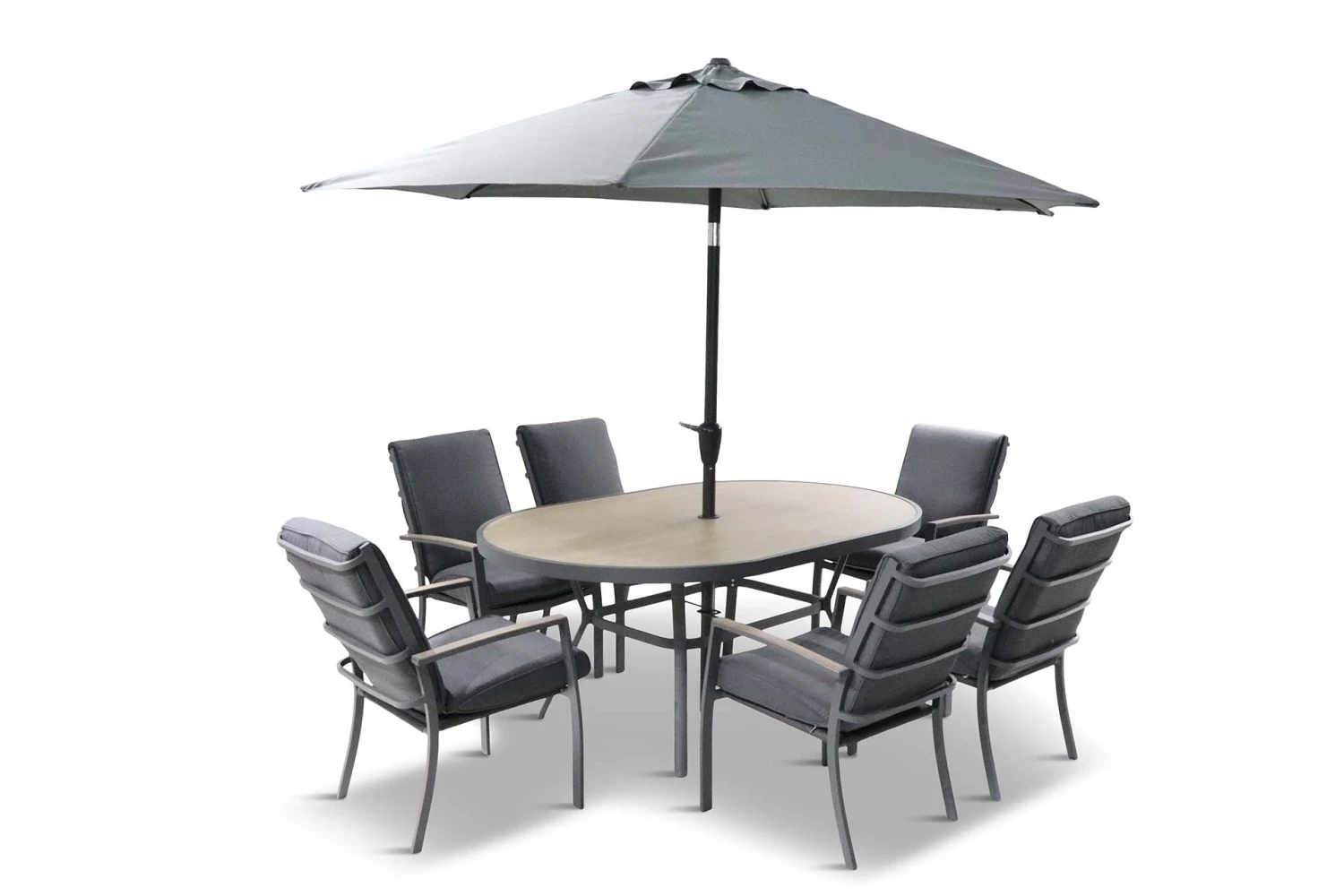 LG Monza 6 Seat Set With Highback Armchairs And 3.0m Parasol 6 LG Monza 6 Seat Set With Highback Armchairs And 3.0m Parasol - Image 4