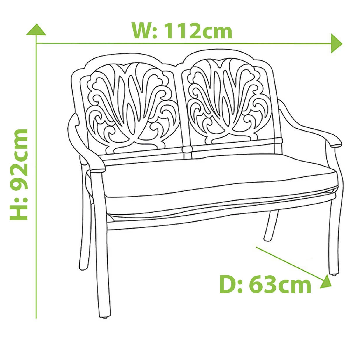 Hartman Amalfi 2 Seat Bench In Bronze / Amber 5 Hartman Amalfi 2 Seat Bench In Bronze / Amber - Image 3