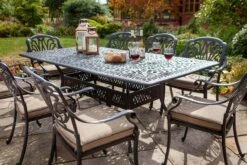 Hartman Amalfi 8 Seat Rectangular Dining Set In Bronze / Amber -Growhaus Zone L1 hartman amalfi 8 seat rectangular dining set bronze amber