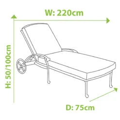 Hartman Capri Lounger In Antique Grey / Platinum -Growhaus Zone L1 hartman capri lounger size