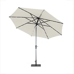Kettler 3.0m Wind Up Parasol With Tilt, Natural Canopy And LED Lights