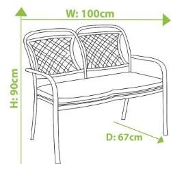 Hartman Capri 2 Seat Bench In Bronze/Amber 4 Hartman Capri 2 Seat Bench In Bronze/Amber - Image 2