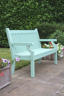 Sandwick Winawood 3 Seater Wood Effect Garden Bench - Duck Egg Green 7 Sandwick Winawood 3 Seater Wood Effect Garden Bench - Duck Egg Green -Growhaus Zone Sandwick duck egg angle 2 large 1