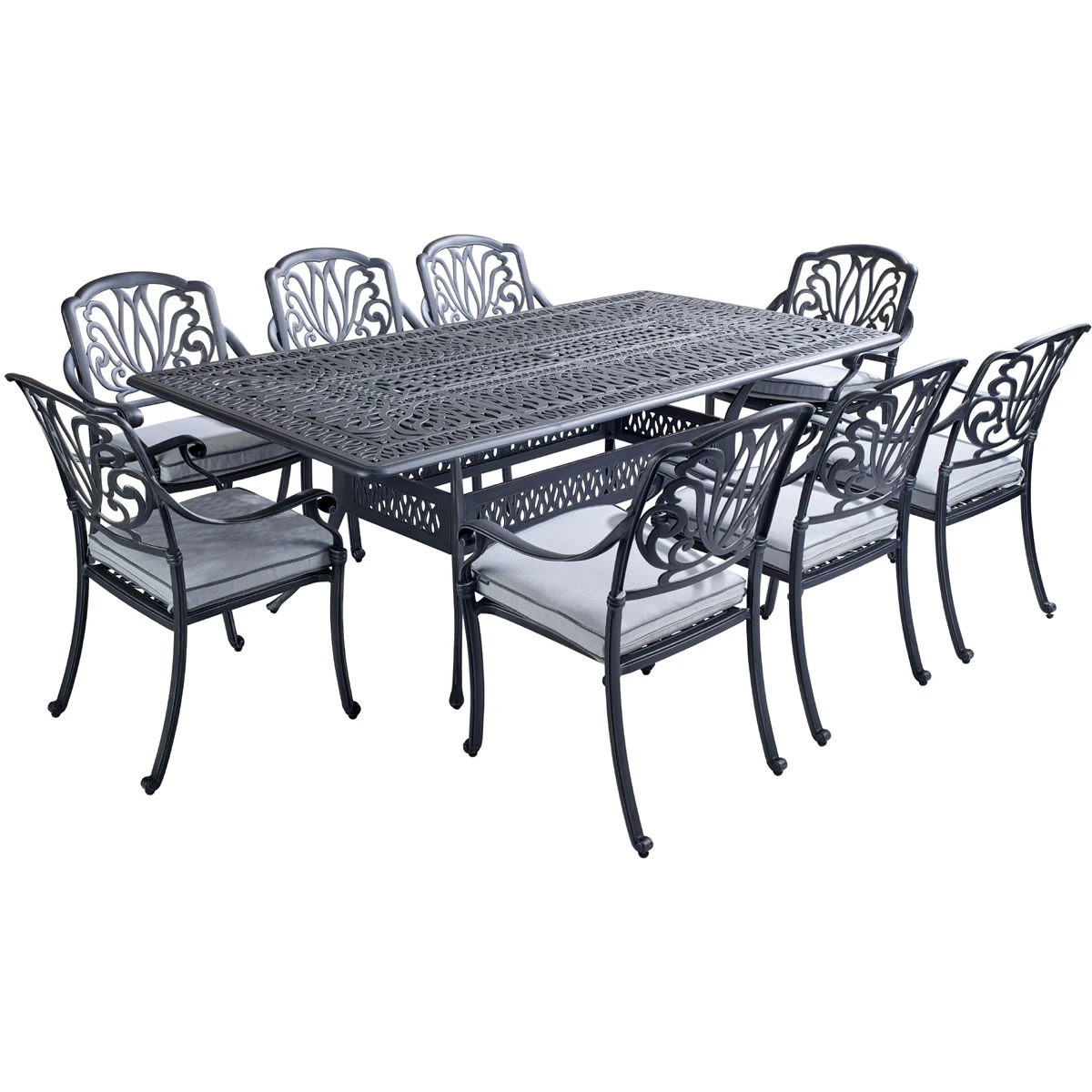 Hartman Amalfi 8 Seater Rectangular Dining Set Antique Grey / Platinum 4 Hartman Amalfi 8 Seater Rectangular Dining Set Antique Grey / Platinum - Image 2