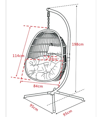 Eleanor Folding Single Hanging Egg Chair Cocoon 5 Eleanor Folding Single Hanging Egg Chair Cocoon - Image 3