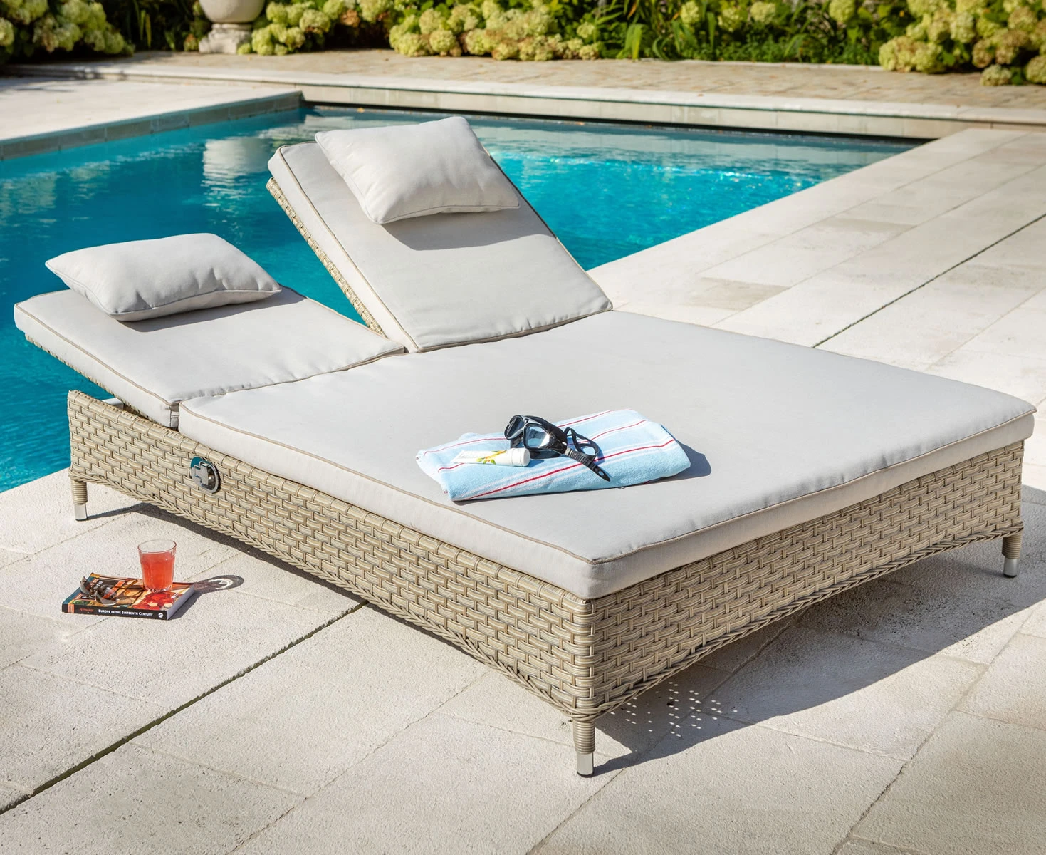 Hartman Heritage Double Lounger With Cushion In Beech / Dove 3 Hartman Heritage Double Lounger With Cushion In Beech / Dove