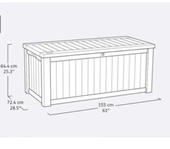 Keter Rockwood Storage Box - Anthracite -Growhaus Zone keter rockwood dims