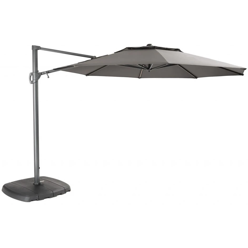 Kettler 3.3m Free Arm Grey Frame / Grey Taupe Canopy Parasol (with LED Lights And Wireless Speaker) 3 Kettler 3.3m Free Arm Grey Frame / Grey Taupe Canopy Parasol (with LED Lights And Wireless Speaker)