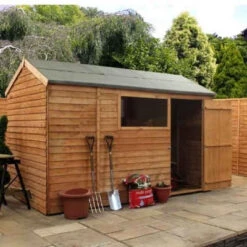 10 X 6 Overlap Single Door Reverse Apex Wooden Garden Shed