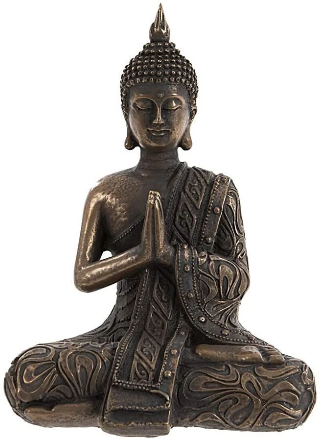 Mystic Thai Style Cold Cast Bronze Buddha In Lotus Position - 19cm Tall 3 Mystic Thai Style Cold Cast Bronze Buddha In Lotus Position - 19cm Tall