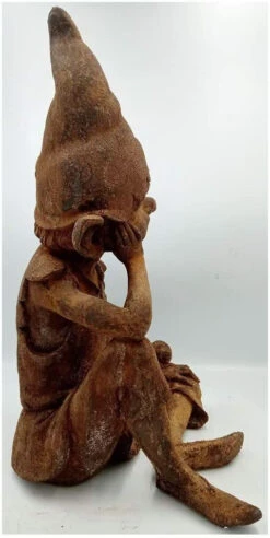 Sitting Pixie Garden Ornament - Cold Cast Iron -Growhaus Zone l 61inhh 11vL. AC SL1020 1