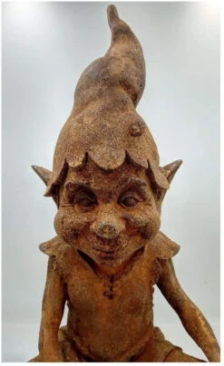 Pixie Perching On A Stone Garden Ornament - Cold Cast Iron -Growhaus Zone l 61r75fUONEL. AC SL1020 1