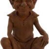 Pixie Perching On A Stone Garden Ornament - Cold Cast Iron