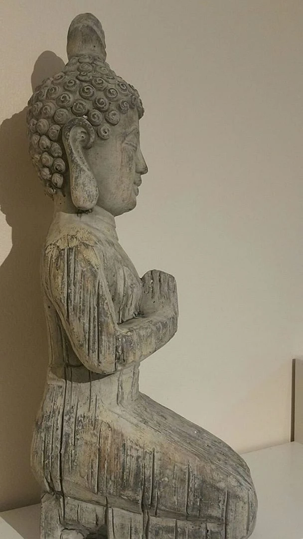 Kneeling Buddha - Stone Effect Finish 4 Kneeling Buddha - Stone Effect Finish - Image 2