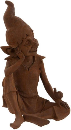Sitting Pixie Garden Ornament - Cold Cast Iron