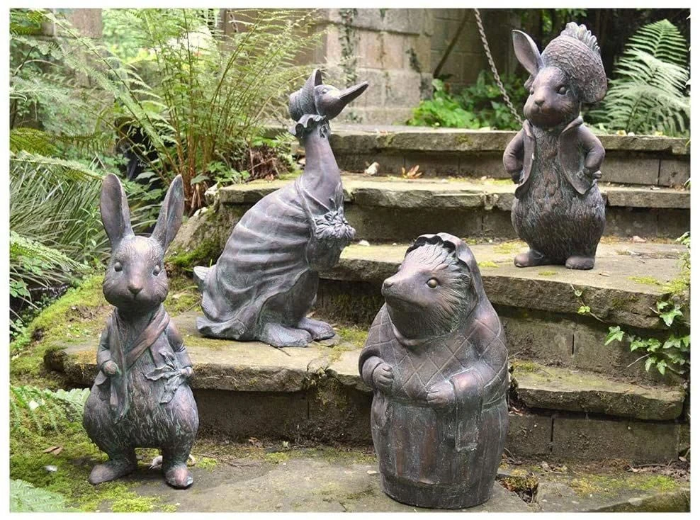 Beatrix Potter Garden Sculptures: Peter Rabbit, Benjamin Bunny, Mrs Tiggy Winkle And Jemima Puddle-duck 3 Beatrix Potter Garden Sculptures: Peter Rabbit, Benjamin Bunny, Mrs Tiggy Winkle And Jemima Puddle-duck