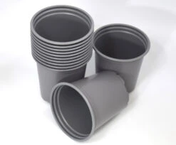 Nutley's 9cm Round Plastic Plant Pots - Grey
