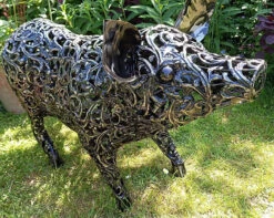 Big Pig Decorative Filigree Metal Ornament, 60 X 90cm