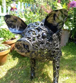 Big Pig Decorative Filigree Metal Ornament, 60 X 90cm -Growhaus Zone l AN179 3