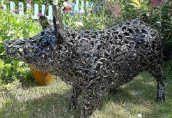 Big Pig Decorative Filigree Metal Ornament, 60 X 90cm -Growhaus Zone l AN179 4