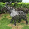 Standing Filigree Metal Elephant Sculpture Garden Ornament - 1.2m (4ft) -Growhaus Zone l AN181 1