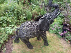Standing Filigree Metal Elephant Sculpture Garden Ornament - 1.2m (4ft) -Growhaus Zone l AN181 3