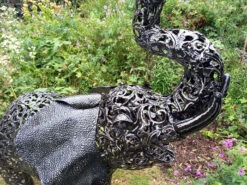 Standing Filigree Metal Elephant Sculpture Garden Ornament - 1.2m (4ft) -Growhaus Zone l AN181 5