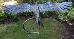 Gliding Eagle Metal Bird Sculpture On Stand 11 Gliding Eagle Metal Bird Sculpture On Stand -Growhaus Zone l AN51 2