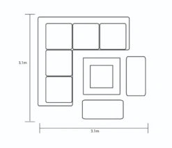 Hartman Apollo Square Corner Sofa Set With Lounge Chairs And Fire Pit Table In Carbon/Pewter -Growhaus Zone l Apollo square firepit