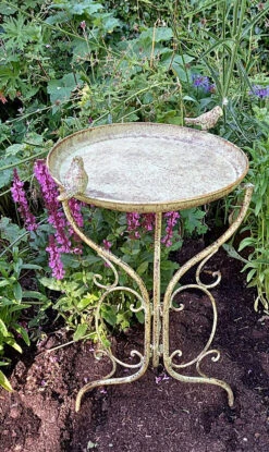 Aged Verdigris Decorative Bird Bath With Three Legs 9 Aged Verdigris Decorative Bird Bath With Three Legs -Growhaus Zone l Bird bath