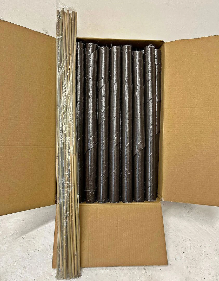 Brown Spiral Tree Guards With Canes - 60cm X 38mm 3 Brown Spiral Tree Guards With Canes - 60cm X 38mm