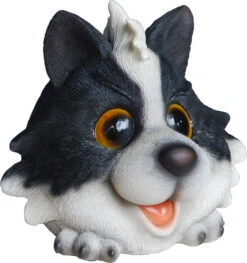 Vivid Cute And Playful Sheepdog Lifelike Resin Garden Ornament