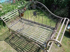 Ornate Verdigris Metal Garden Bench, 93cm X 107cm 9 Ornate Verdigris Metal Garden Bench, 93cm X 107cm -Growhaus Zone l GF15 4